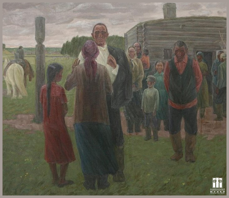 Проводы Федора Попова – Героя Советского Союза в 1942 году. 1985 г.jpg